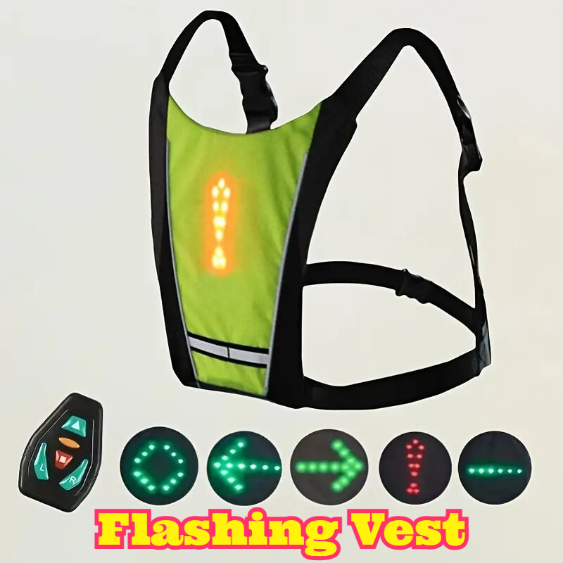 Cycling Visibility Gear - LED Uzaktan Kumandalı Güvenlik Yeleği Sinyal