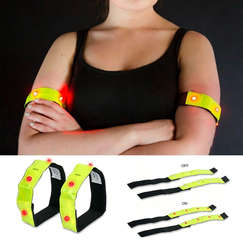 Cycling Visibility Gear - LED Yansıtıcı Kol Bandı, Flaş Sabit