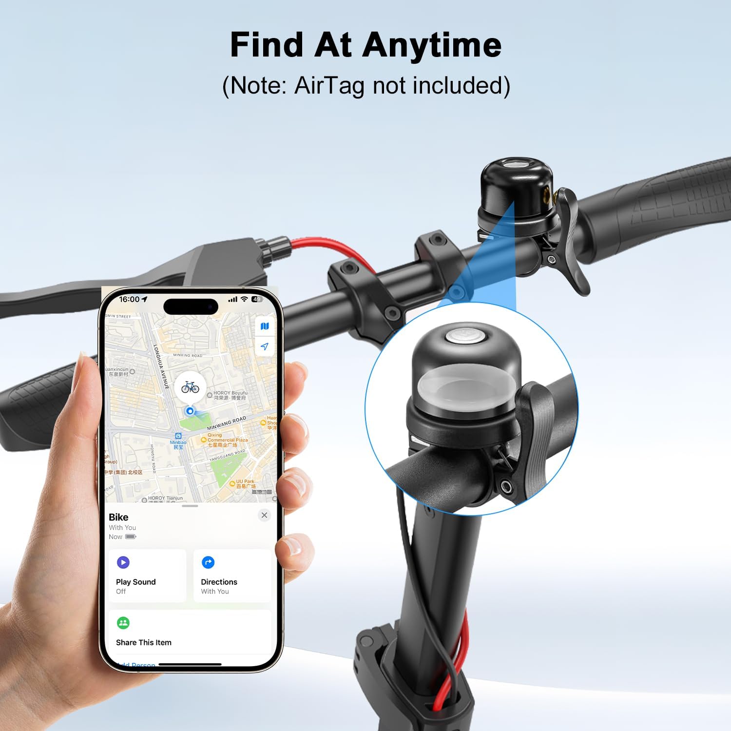 Bisiklet zili Apple AirTag içi - Bike Bell incelemesi ve fiyatı